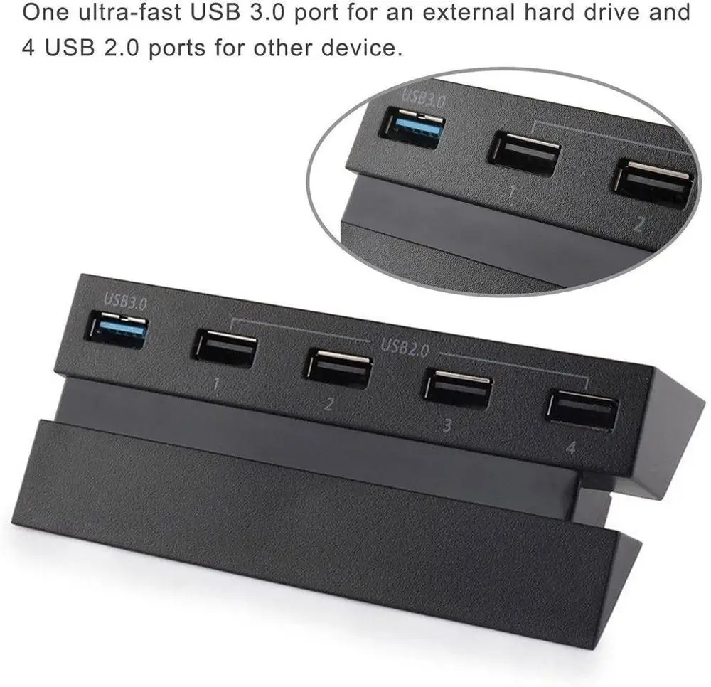 5 Prievadai USB 3.0-2.0 Hub Pratęsimo Didelės Spartos Adapteris Keitiklis Sony Playstation 4 PS4 Konsolės Konvertuoti 2 Uostus, Uostų 5