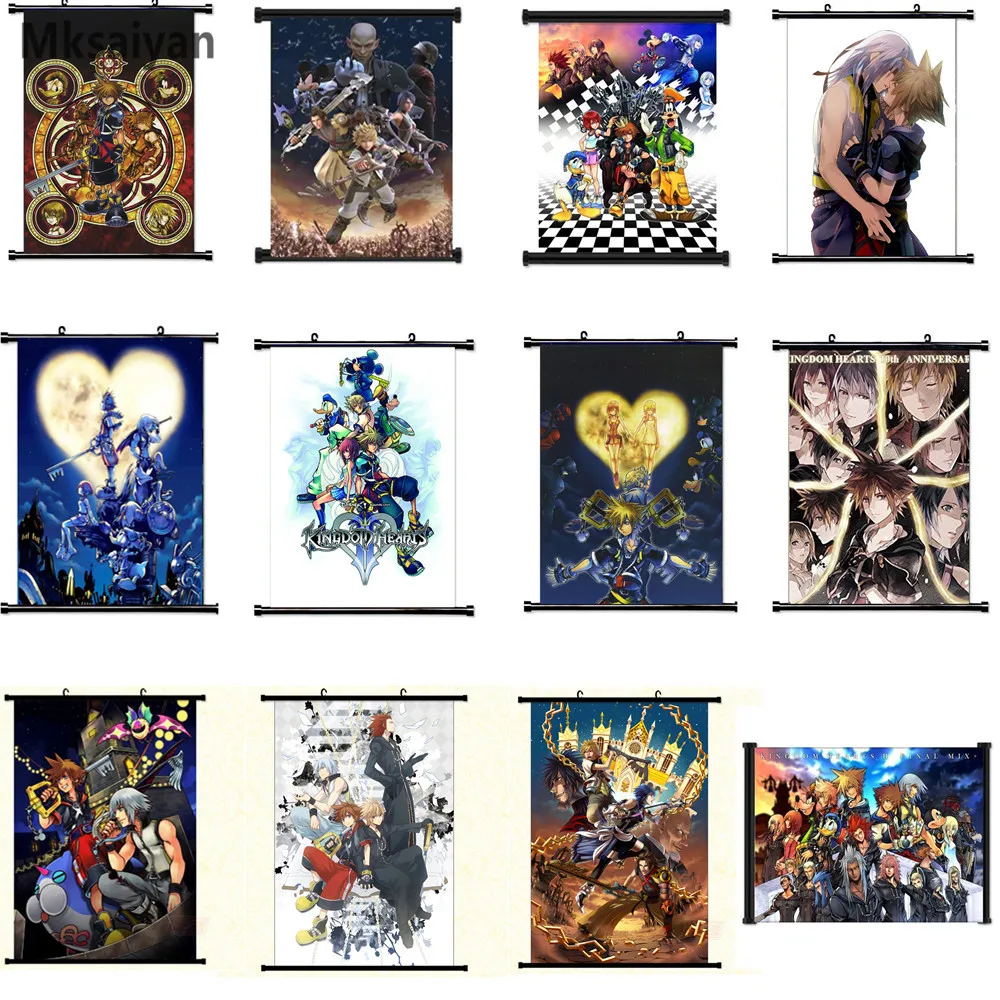 Kingdom Hearts Plakatas Anime Žaislai Modelis Dekoro Namų Sora Riku Ventus Aua Sienos Pažymėkite Figūrėlių, Kolekcines, Brinquedos Figma