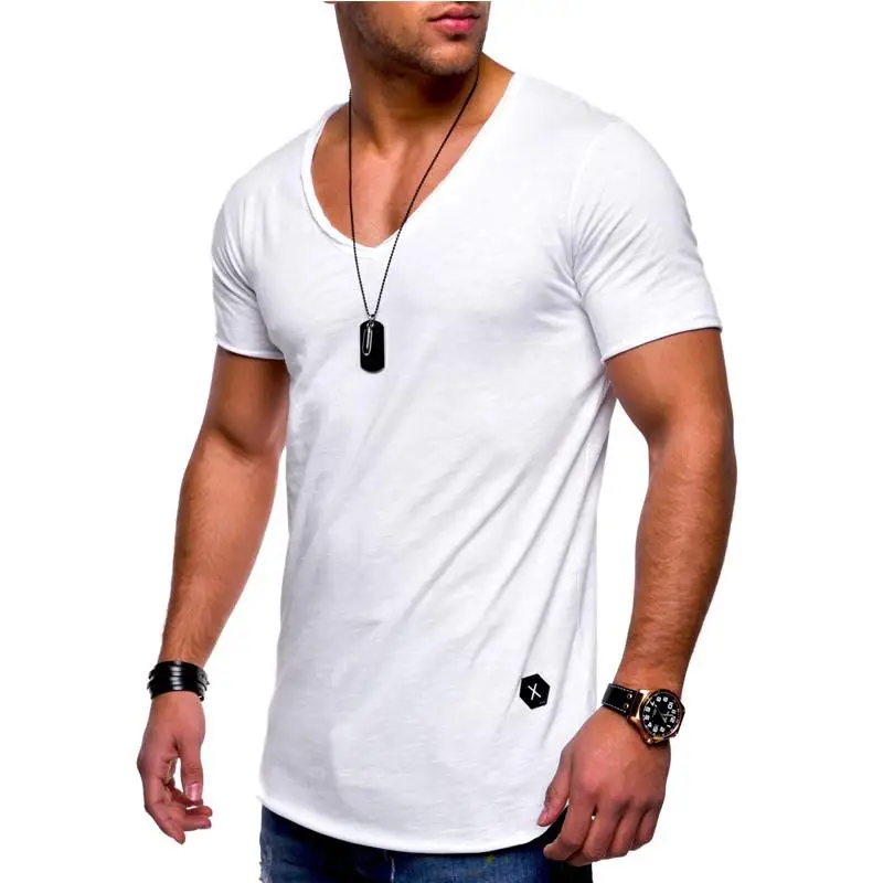 2020 Nauja, vyriški T-Shirt Užsakymą Prekės ženklo Dizaino Mados Iuxury V-Kaklo Fitneso Atsitiktinis Marškinėlius Slim Fit Marškinėliai, Dydis M-3XL