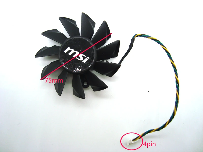MSI R7750 R7770 grafika ventiliatorius PLA08015S12HH 4 linijos PWM 12V 0.35 A