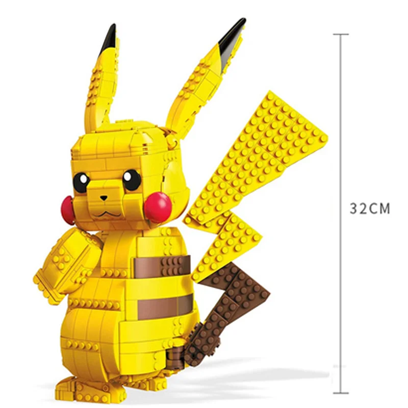 MEGA BLOKAIS Pokemon Serijos Mažų Statybos Blokus Milžinišką Pikachu Pocket Monstras Švietimo Pastatų Blokų, Plytų Vaikams Žaislas FVK81