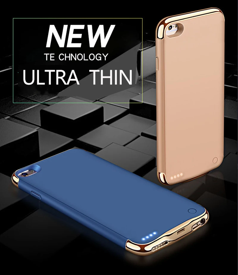 Ultra plonas Akumuliatoriaus Dangtelį iPhone 6 6s 7 8 SE 2020 m. Energijos Banko Baterijos Kroviklis Atvejais iPhone 7 8 Plius Baterija Atveju