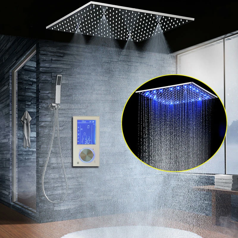 LED Nuslėpė Lietaus Dušo Europos stiliaus Termostatiniai Protingas Skaitmeninis Ekranas Lietaus Dušo Nustatyti, Sieniniai MassageShower