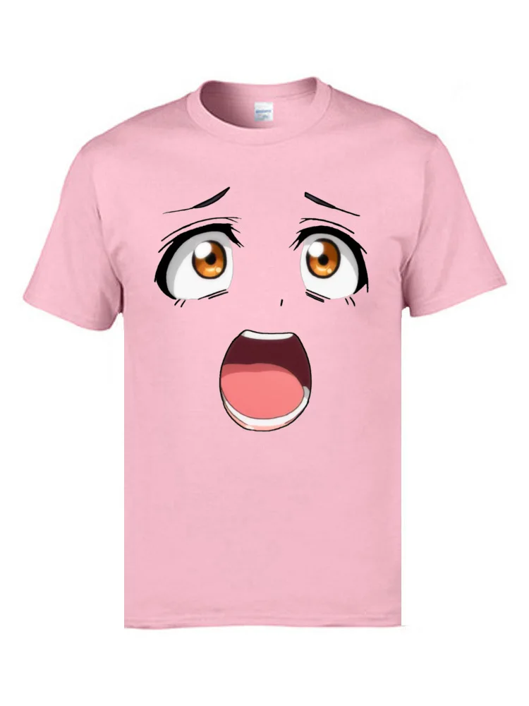 Meilė, Šypsenos Ahegao Žavinga Phiz Veido T Shirts, Japonijos Anime Harajuku Populiarus Tshirts Medvilnės, Žalia Juokingi Marškinėliai-Geriausia Dovana