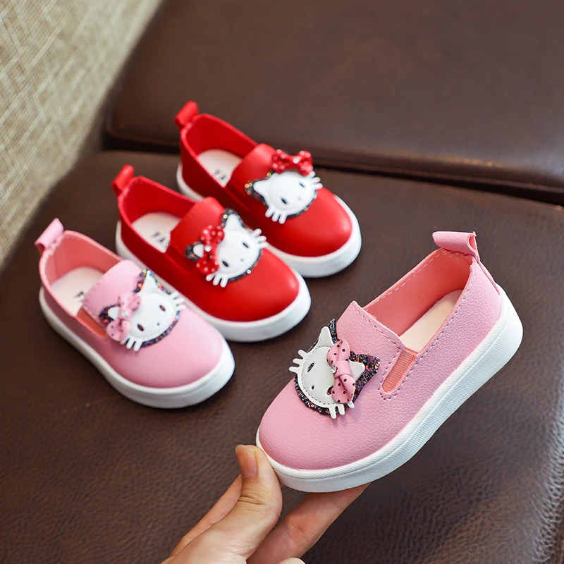 JY Karšto pardavimo Pavasarį, rudenį, Vaikų mergaičių Pu batai Merginos Batai Butas laisvalaikio Bateliai bling 21-30 rožinė raudona LS01
