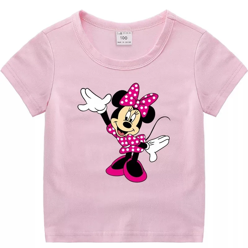 Vaikų Vasaros Kūdikių Berniukų Mergina Trumpomis Rankovėmis T Shirts Minnie Mouse Spausdinti Vaikai Tshirts Atsitiktinis Kūdikis Animacinių Filmų Spausdinti Trumparankoviai