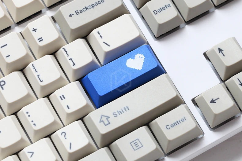 Naujovė vyšnių profilis dip dažų skulptūra pbt keycap mechaninės klaviatūros lazeriu išgraviruotas legenda pikselių širdies įveskite juoda raudona mėlyna