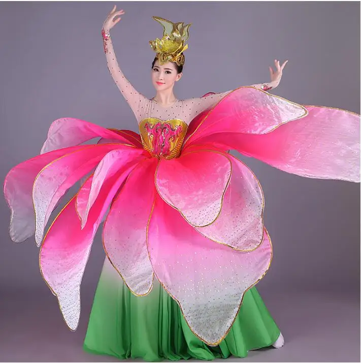 Nauja Sportinių šokių suknelės Aukštos Kokybės Gėlės atidarymo šokio didelis suknelė Modernaus šokio spektaklis paslaugos