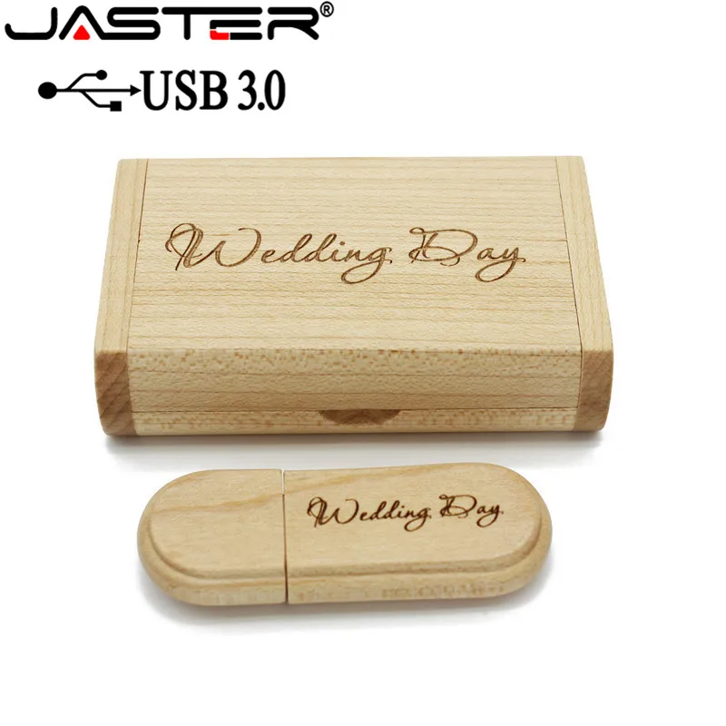 JASTER USB 3.0 didelio greičio Medinis USB atmintukas Klevo medienos+box pendrive 4 GB 16GB 32GB 64GB atminties kortelė dovanų nemokamai logotipą