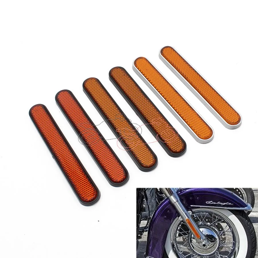 1pair Oranžinė Spalva Motociklo Priekinės Šakės Kojos Atšvaitas šviesą Atspindintis Lipdukas ABS Plastiko Harley Universal Visi Dviračiai Automobiliai, Sunkvežimiai