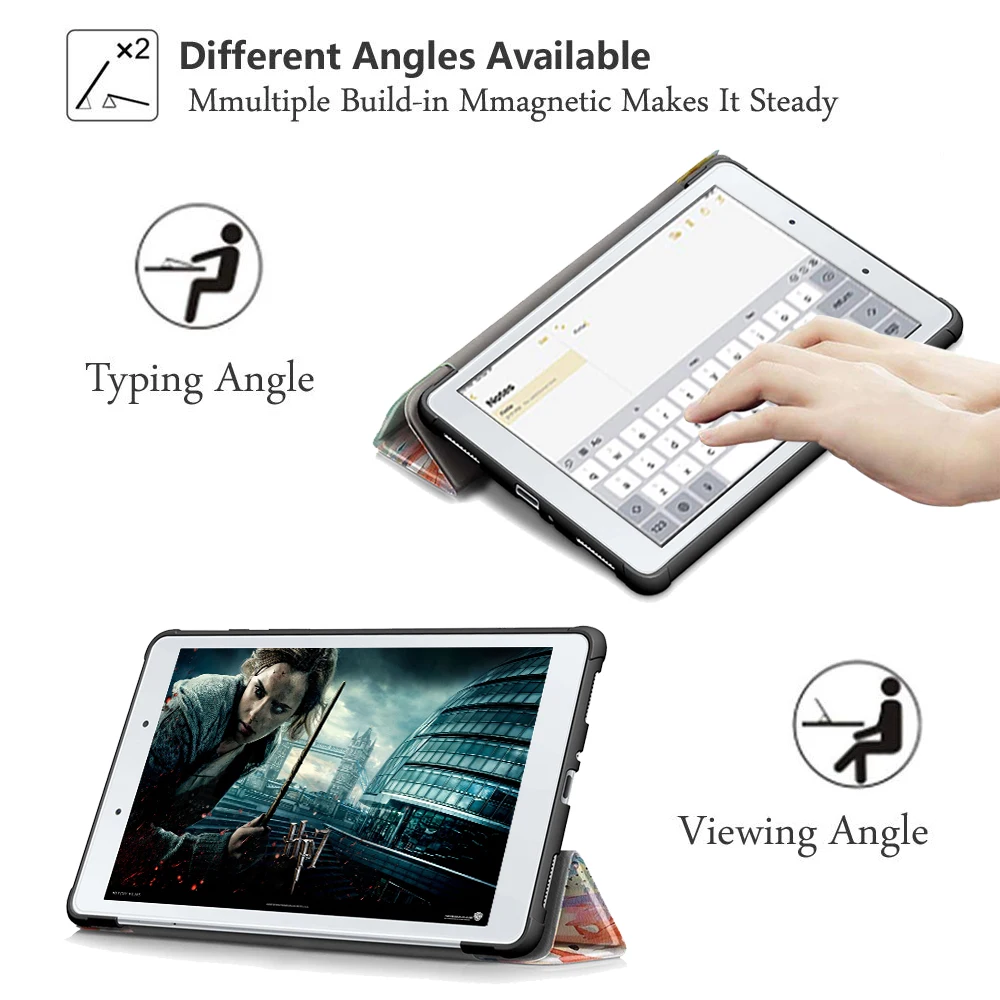 Case for Samsung Galaxy Tab 8.0 2019 SM-T290 SM-T295 Tablet PU Odos Stendas Sulankstomas Padengti Atveju