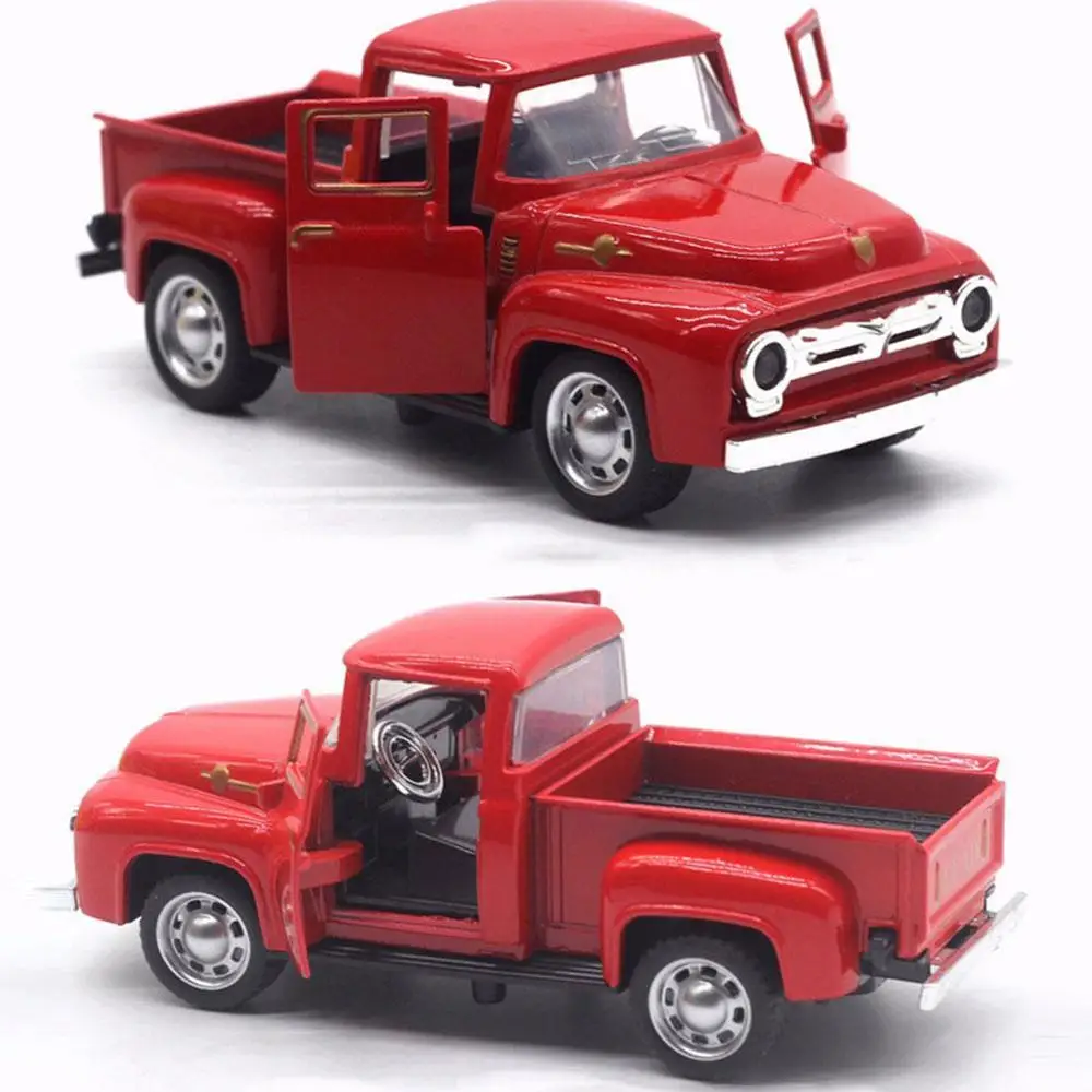 Klasikinis, Kaimiškas Derliaus Metalo Pikapas Raudona Namų Biuro Dekoras Vaikų dovanos, dekoracijos raudona metalo sunkvežimis
