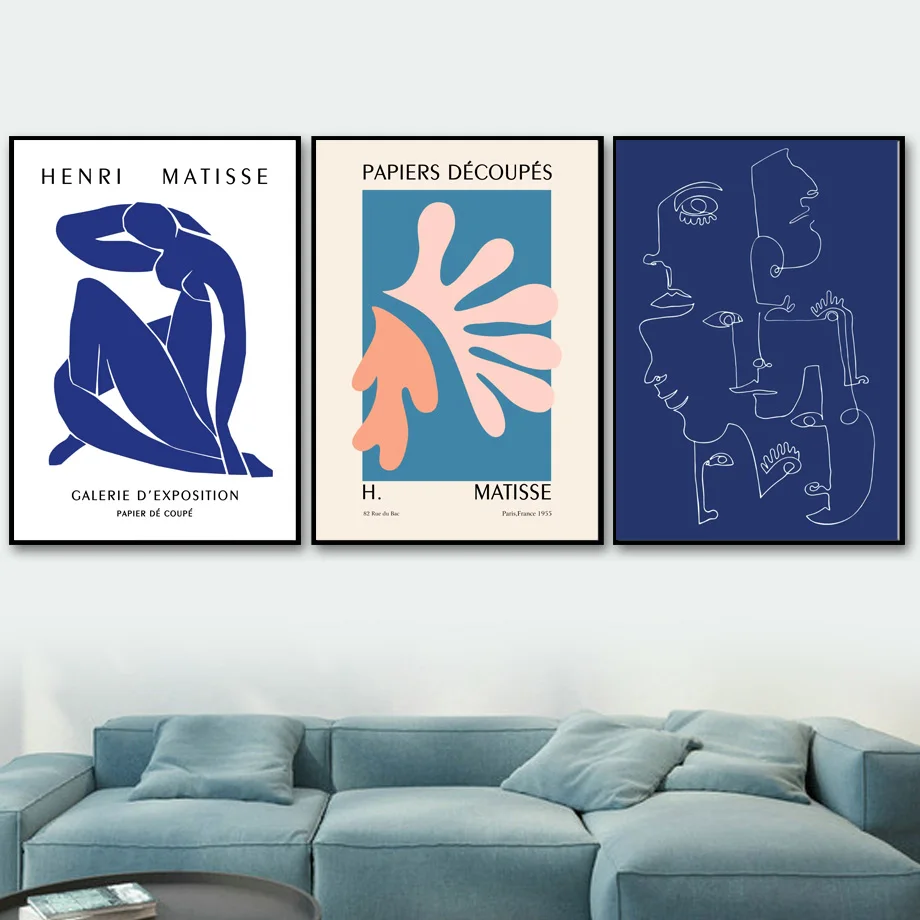 Matisse Anotacija Augalų Lapų, Linija Pav Įstaiga Šiaurės Šalių Plakato Sienos Menas Spausdinti Drobės Tapybos Sienos Nuotraukas Gyvenimo Kambario Dekoro