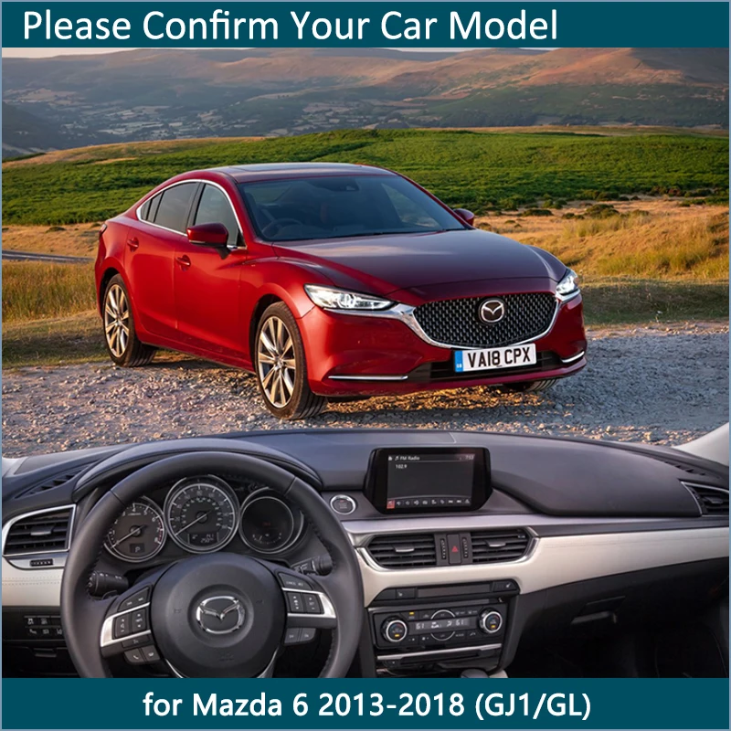 Dėl Mazda 6 2013 2016 2017 2018 GJ1 GL Atenza neslystantis prietaisų Skydelio Kilimėlis Kilimėlis Vidinės Saulės Pavėsyje, galiniu langu Automobilių Reikmenys