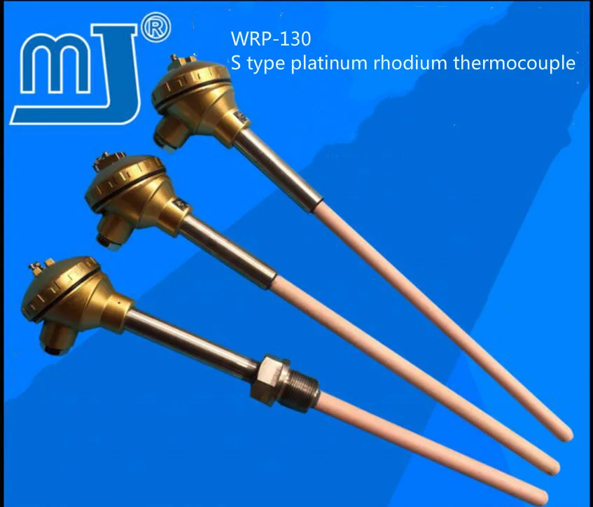 WRP-130 platinos, rodžio termopora S, tipas, tikslumo ir aukštos temperatūros korundas vamzdis, 0-1600 laipsnių temperatūros jutiklis.