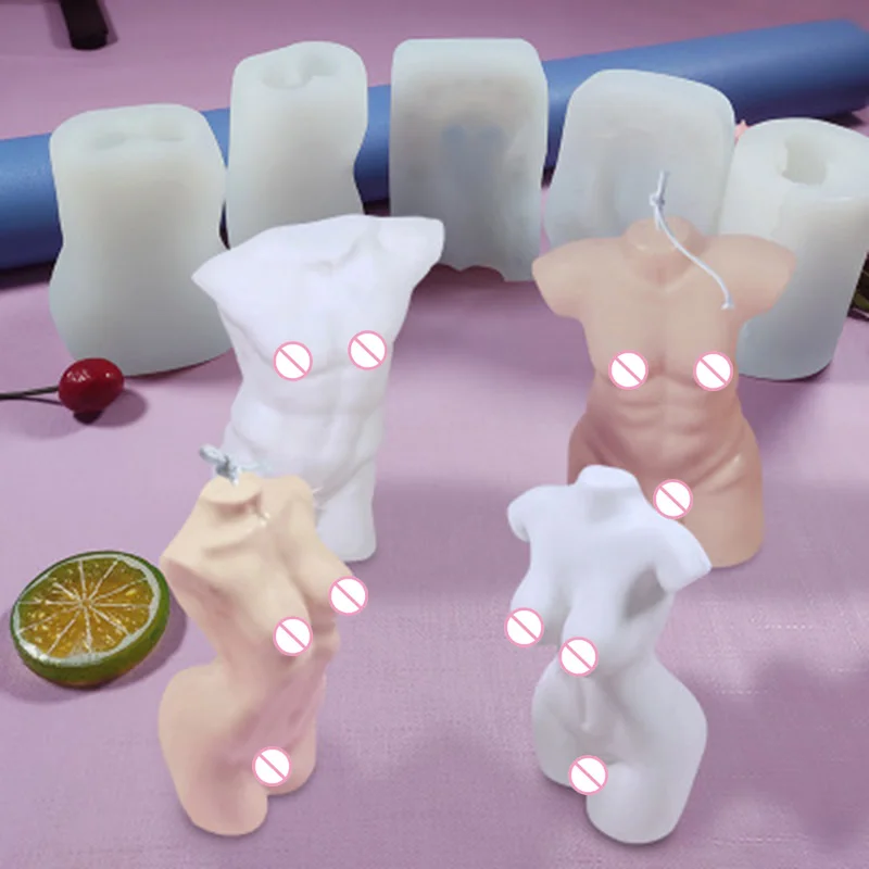 3D Meno Kūno Žvakė Pelėsių Moterų Žvakė Silikono Formos Muilas, Papuošalai Žmogaus Formos Namo Žvakė Formavimo Vaškas Gipso Formų Rankų darbo
