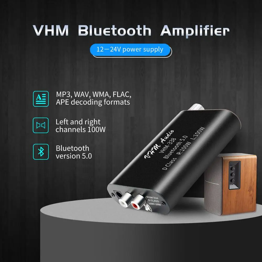 VHM338 HIFI 100WX2 TPA3116 Bluetooth 5.0 Didelio galingumo Skaitmeninis Stiprintuvas Stereo Valdybos AMP Amplificador Namų kino Teatro