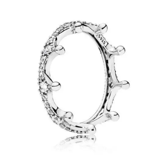 925 Sterling Silver pandora Žiedas Nutiesti Parašas Logotipas Su Crystal Žiedai Moterims Vestuves Dovanų Fine Jewelry