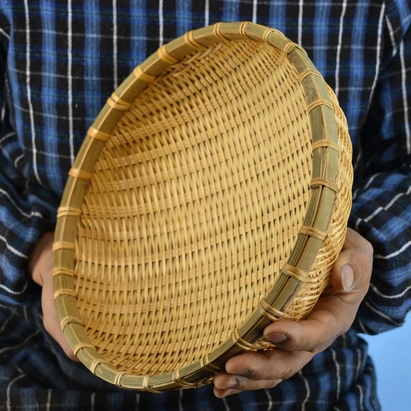 Natūralus Ekologiškas Rankų Darbo Bambuko Krepšius Vaisių, Daržovių, Duonos Rotango Krepšys Saugojimo Krepšys Namų Organizatorius