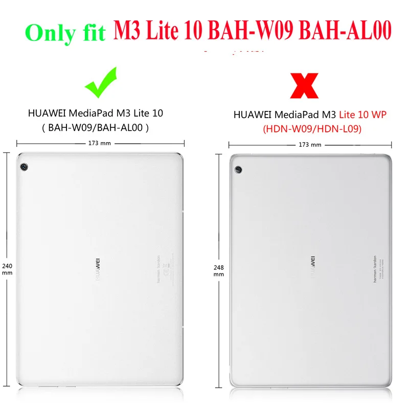 Naujas 3D Spausdinimo PU Odos Atveju Huawei MediaPad M3 Lite 10 BAH-W09 BAH-AL00 10.1 colių Stendas su kortelės lizdas tablet atveju+filmas+rašiklis