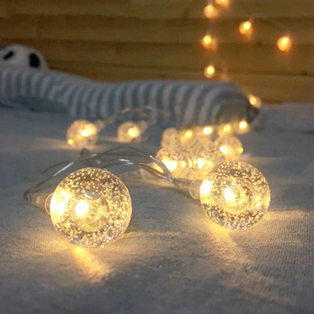 10 Burbulas Kamuoliukus LED Styginių Šviesos Pasakų Girliandą Šviesos Girlianda Lemputes Kalėdų Šventė Vestuves Apdailos HQ