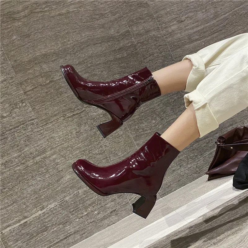 MORAZORA 2020 Naujų karšto pardavimo madingų moterų batai, natūralios odos batai storio aukšti kulniukai aikštėje kojų rudens-žiemos batai
