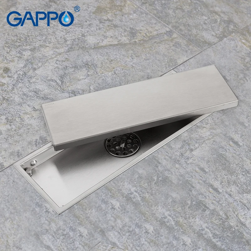 GAPPO Drenažas nerūdijančio plieno recgangle grindų padengti vonios kambarys atliekų nutekėjimo dušo nutekėjimo kiaurasamtis anti-kvapas vandens telkinius kiaurasamtis