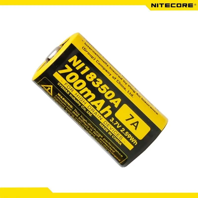 Nitecore NI18350A IMR 18350 IMR18350 700mAh 7A Baterija Didelės Drenažo Įrenginiai