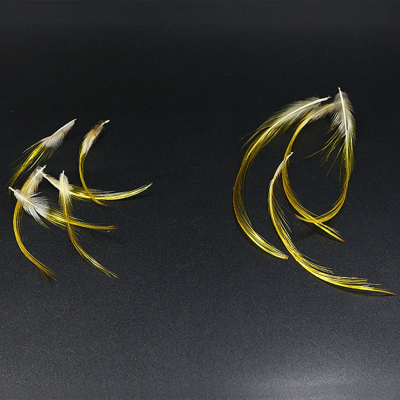 Karšto 2packs vidutinės ar didelės auksinio fazano galvos crest tradicinių skrenda skristi susiejimas plunksnos lašišos troutfly žvejybos medžiagos