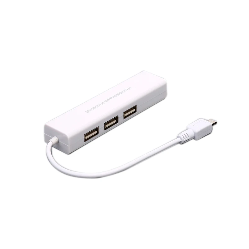 Micro USB Tinklo LAN Ethernet RJ45 Adapteris su 3 Port USB 2.0 HUB Adapteris, Skirtas PC 