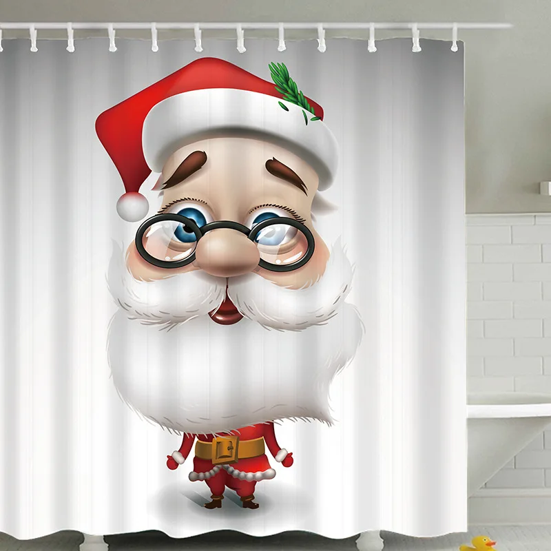 Aukštos kokybės nuotykių vonios kambarys produktus Kalėdų ir Santa dušo užuolaidos apdailos vonios kambarys su kabliukais ir vandeniui