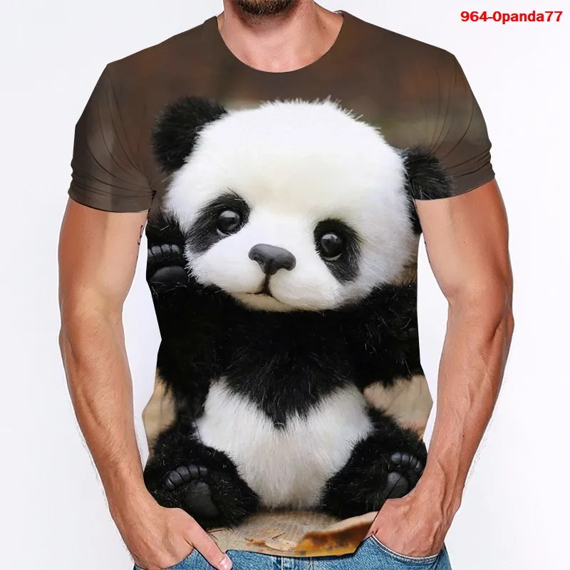 Fahsion 3d Marškinėliai Mielas Gyvūnų Panda Print Berniukų, Vyrų Tshirts 2021 M. Vasarą Negabaritinių Trumpas Rankovės Mielas Marškinėliai Panda Moterims Topai