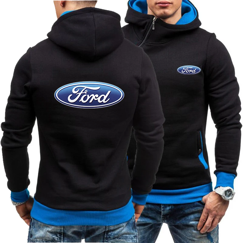 2020 m. Pavasarį, Rudenį naujas Vyrų Hoodie Ford Automobilių Logotipas Spausdinti Atsitiktinis Įstrižainės užtrauktukas Palaidinės Vyras Bliuzono Drabužiai vyrams A01
