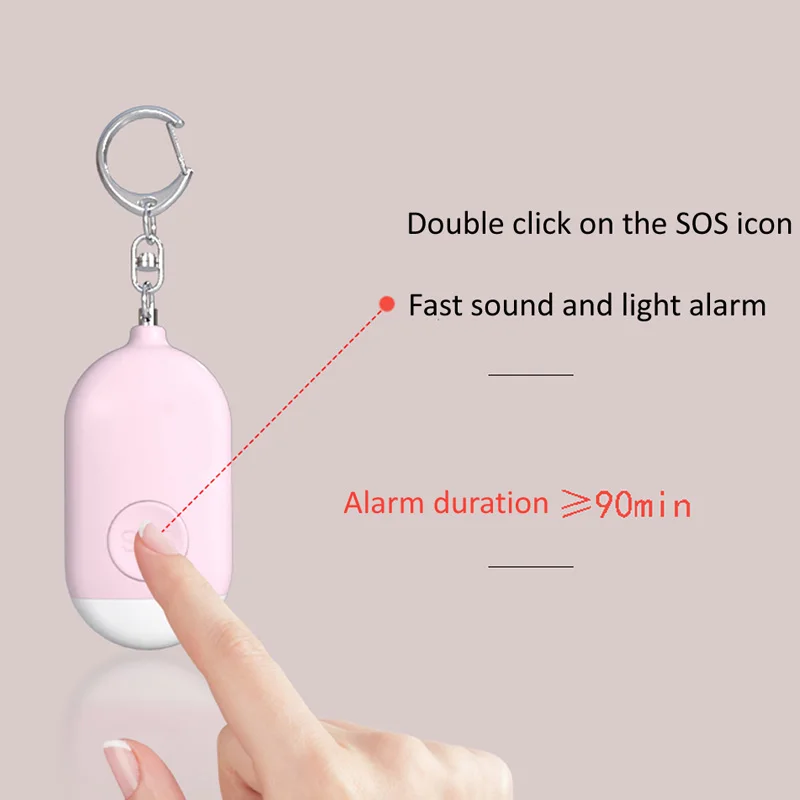 ETE moterys gynybos su LED šviesos naujas sukurtas USB įkrovimo asmens signalą, garsiai garsą asmens apsaugos signalizacija su žibintuvėliu