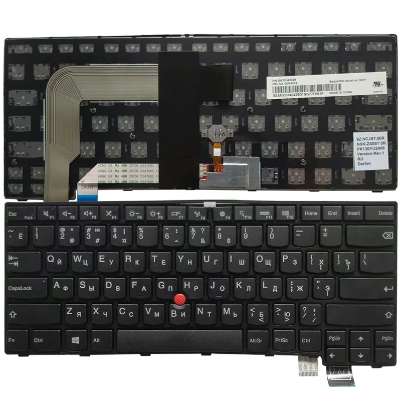 NAUJAS rusijos nešiojamojo kompiuterio Klaviatūra Lenovo Thinkpad 13 2 (20J1-20J2) Naujas S2 (2nd Gen 20J3)T460S T470S RU klaviatūros apšvietimas nr.