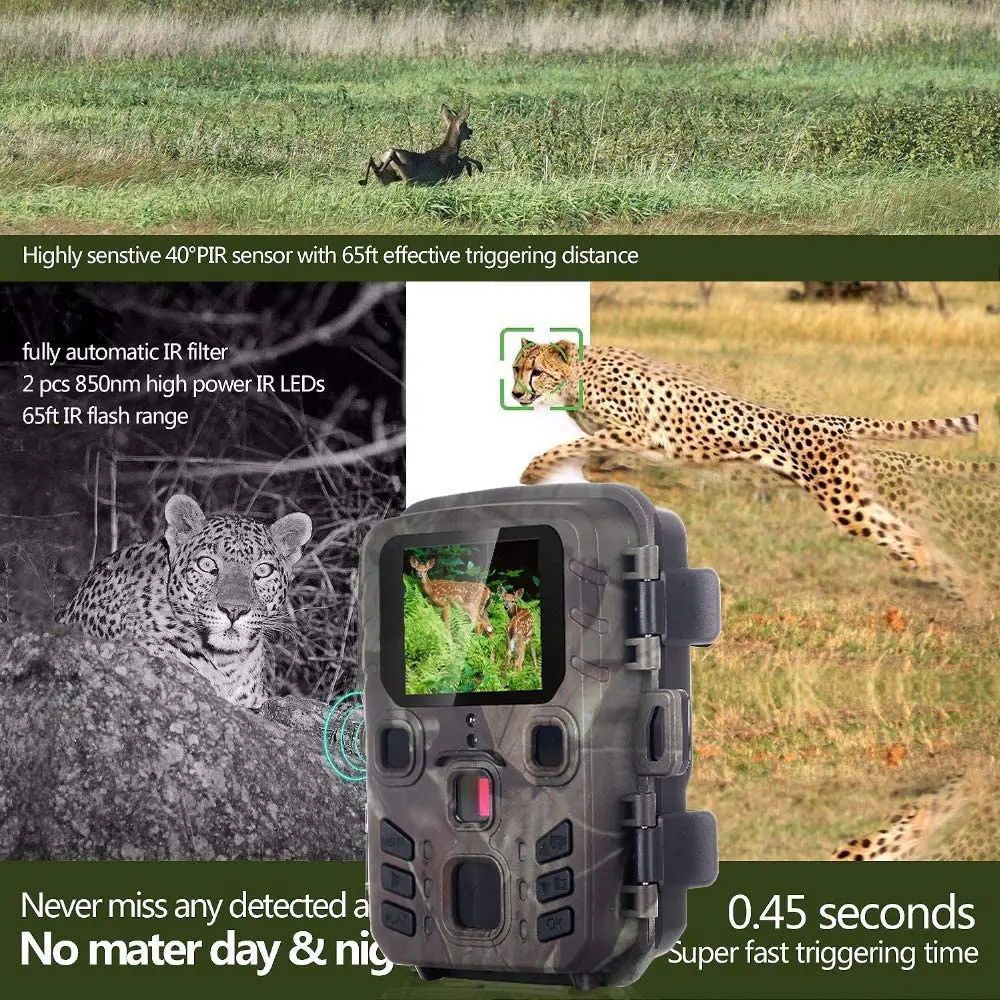 2VNT/1LOT Belaidžio Medžioklės Takas Camera 20MP 1080P Lauko Laukinės gamtos Kameros, Stebėjimo Mini301 Naktinio Matymo Foto Spąstus Cam