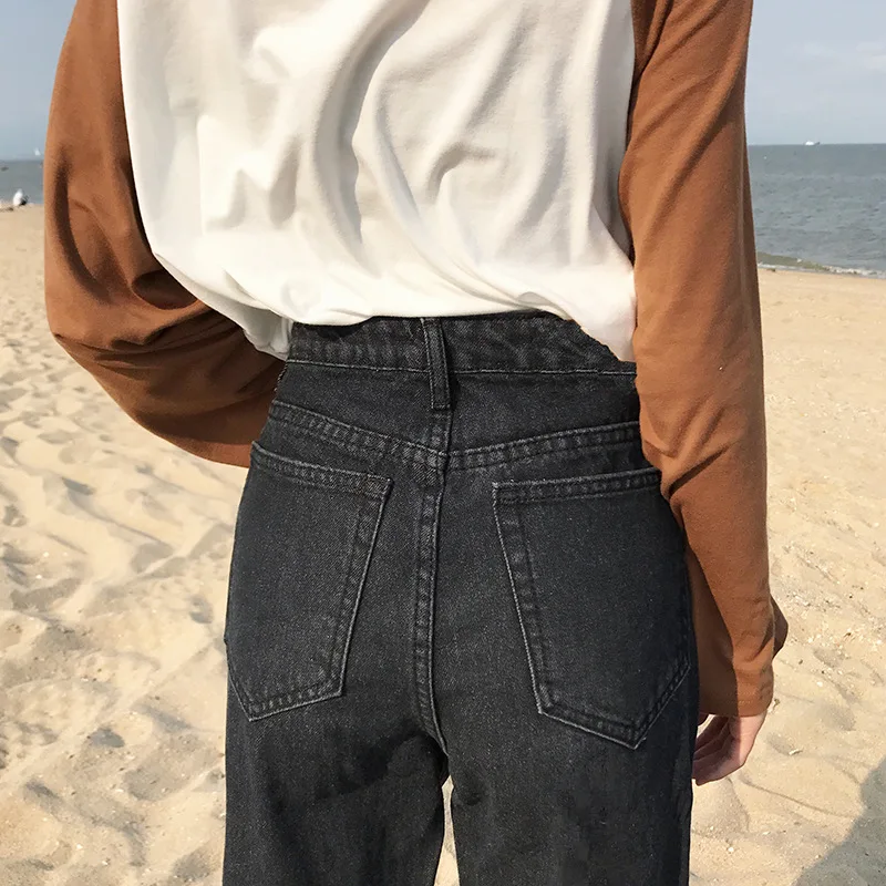 Medvilnė, Baltos spalvos Džinsai Moterims Aukšto Juosmens Haremas Mama Džinsai pavasario 2019 naujas plus size black moterų jeanspants smėlio spalvos mėlyna