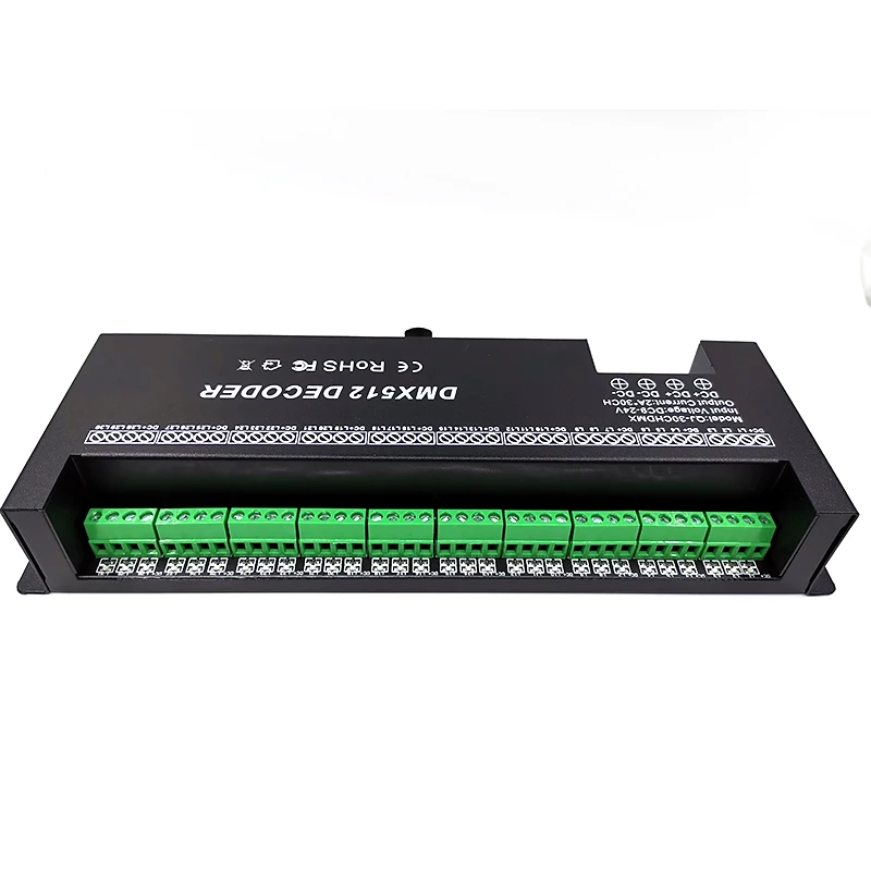 30 Kanalų RGB DMX512 Dekoderis LED Juostos Valdiklis 60A DMX PWM Dimmer Vairuotojo Įvesties DC9-24V 30CH DMX Dekoderis Šviesos Kontrolė
