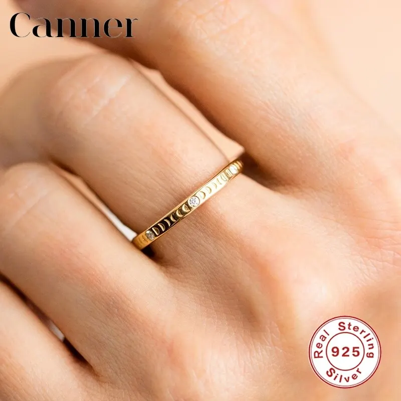 Canner 925 Sterlingas Sidabro Piršto Žiedą AAAAA Cirkonis Pusmėnulio Opal Amžinybės Žiedai Moterims Vestuvinis Žiedas anillos W3