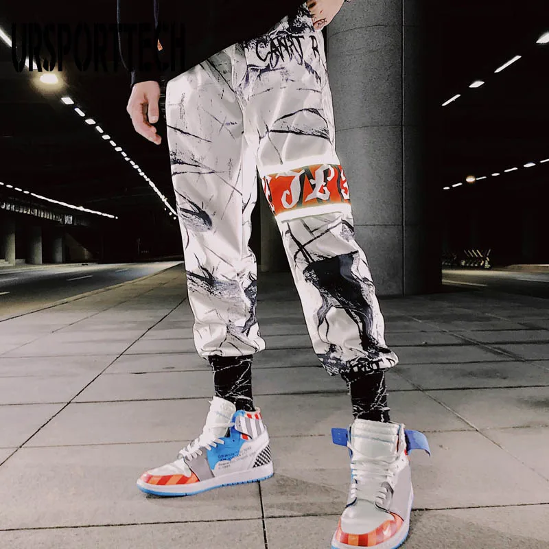Naujas Vyrų Poilsiu Kelnes Print Multi-pocket Haremas Hip-Hop Kelnės Kelnės Streetwear Sweatpant Hombre Vyrų Atsitiktinis Mados Krovinių Kelnės