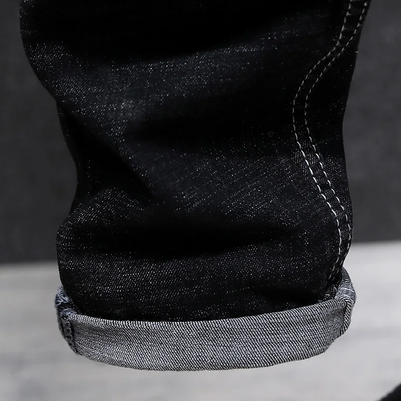 Vyrai streetwear Slim fit Krano siuvinėjimo Ruožas Jogger Džinsai mados Vyras Hip-hop medvilnės Atsitiktinis Tiesiai džinsinio audinio kelnės 29-40