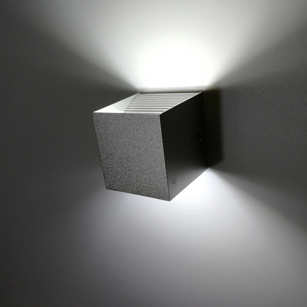 Šiuolaikinių LED Sienos lempa 12W COB Aliuminio Aukštyn Žemyn patalpų sienos Montuojamas Kubo Gyvenimo Valgomasis Koridoriaus sienoje šviesos Dekoro AC90-260V