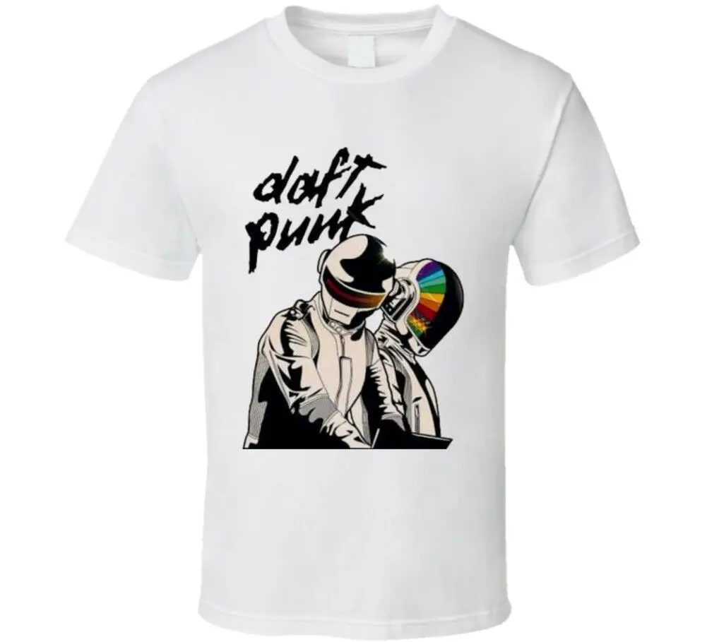 Karšto Naujas Dj Dizaino Karšto Stiliaus Daft Punk Balti Marškinėliai Topai Vasaros Juokingas Cool T-Shirt