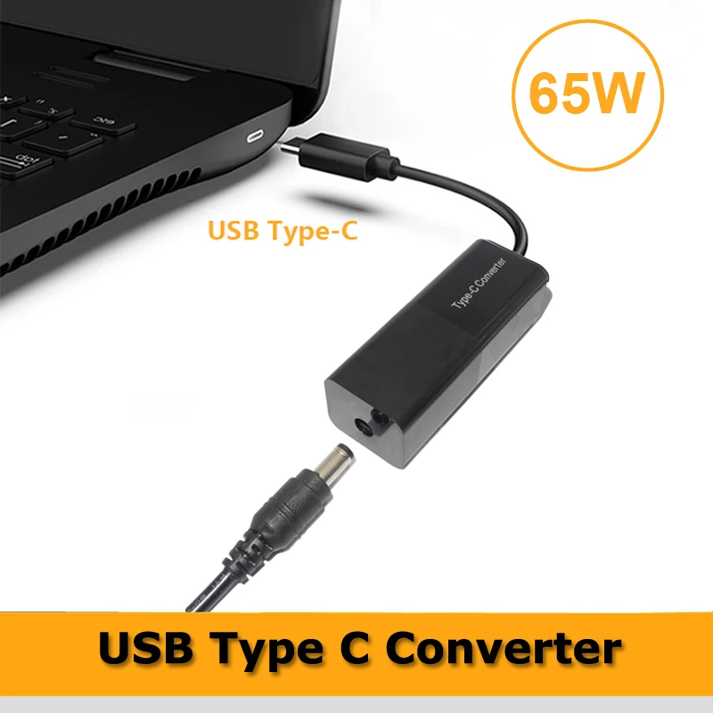 65W USB C Konverteris USB C Tipo Male Plug Jungtis 5.5*2.1 4.0*1.7 7.4*5.0 4.5*3.0 mm Female Jack Maitinimo Adapteris Nešiojamieji kompiuteriai