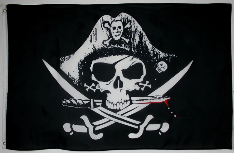 Piratų Vėliava 3X5 ft užsakymą Kaukolė ir Kryžiaus Kaulai Jolly Roger FP12