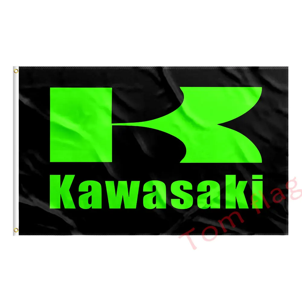 Kawasaki racing Vėliavos pėdų x 5ft 100D Poliesteris su skaitmeninės poliesteris vienpusis reklama spausdinimas
