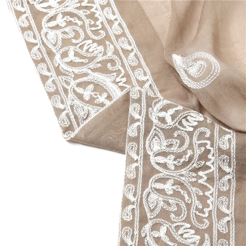 2019 moterų paprasto medvilnės šalikas aukso siuvinėjimai Galvos hijab wrap kietas dangtis-iki skaros foulard femme lankelis musulmonų hijabs parduotuvė
