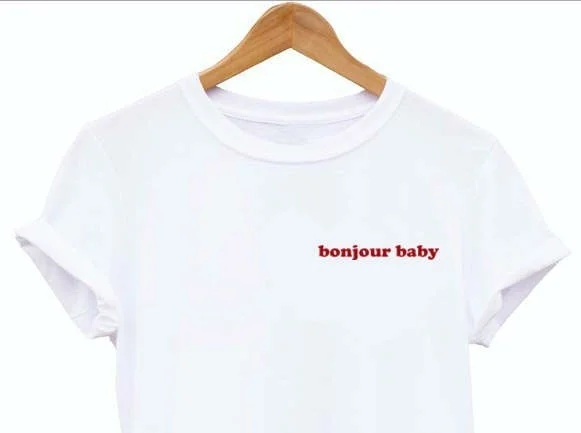 Sunfiz YF Sveiki Kūdikių Marškinėliai, Bonjour 