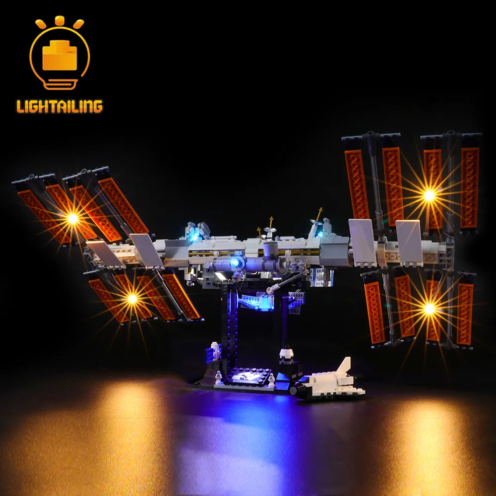 LIGHTAILING LED Šviesos Rinkinys 21321 Idėjų Serijos Tarptautinės Kosminės Stoties Žaislai, Statyba Blokai Apšvietimo Rinkinys