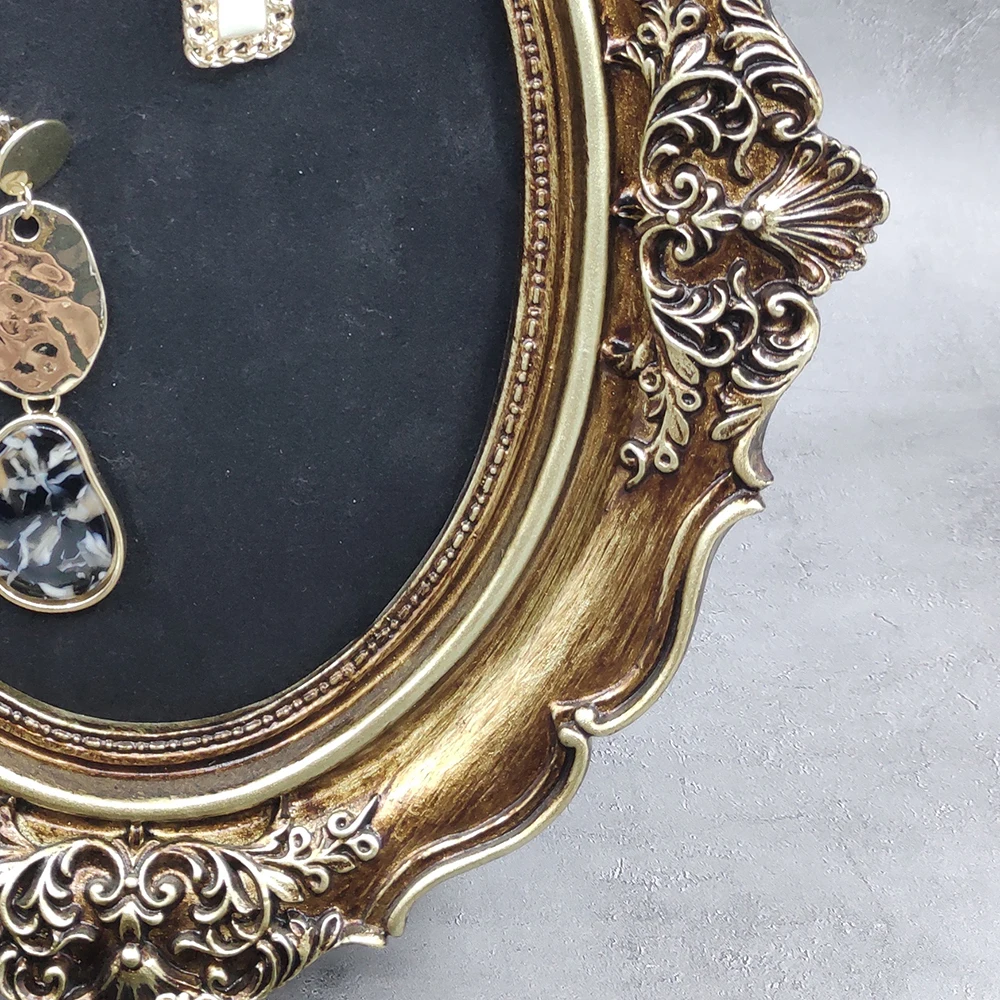 Europos ovalo senovinių nuotraukų rėmelis, Palace royal stiliaus papuošalai display rack,auskarai stalčiuko, papuošalai fotografijos rekvizitai